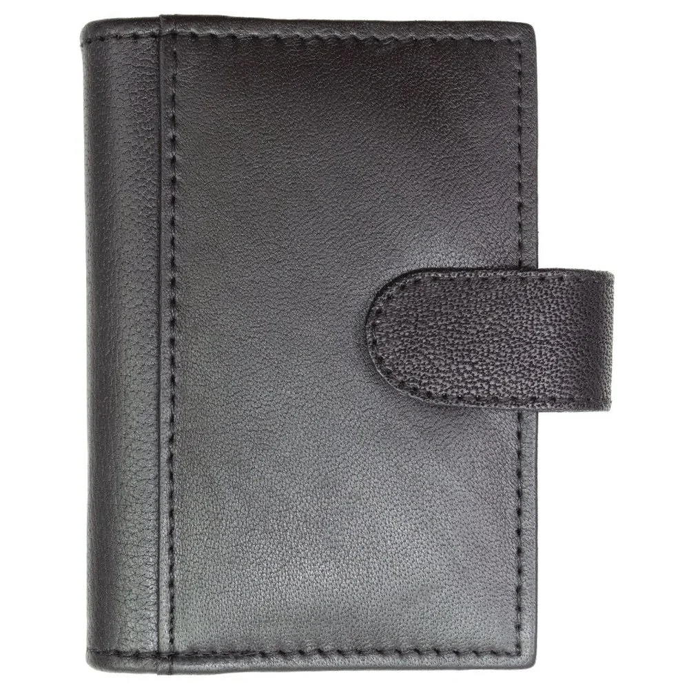 Genuine Leather Men Credit Card Holder, Black